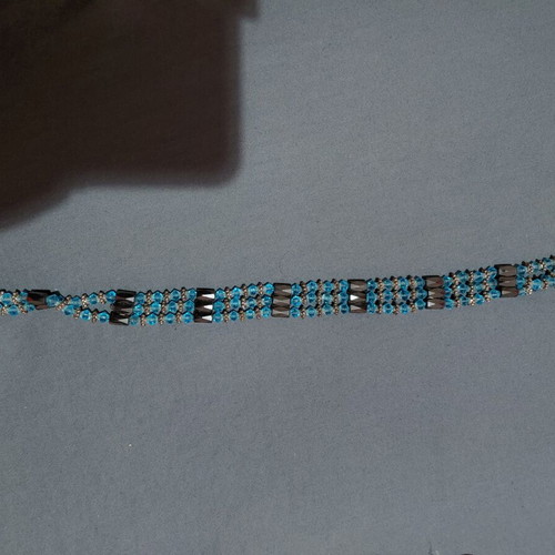 Multifunctional necklace bracelet with magnet, blue