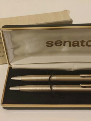 Σετ στυλό και μολύβι Senator σαν καινούργιο, μεταλλικά χρυσά