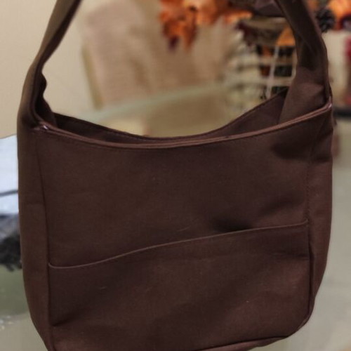Brown shoulder bag new with external pocket