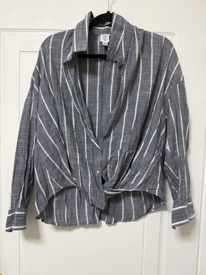 Striped blouse XL, grey