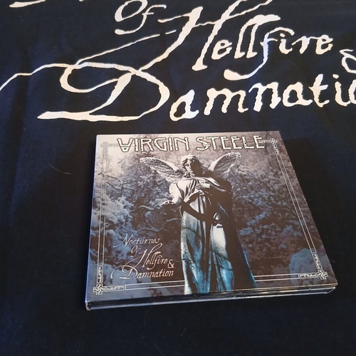 Virgin Steele Nocturnes Of Hellfire & Damnation promo shirt with 2CD digipack