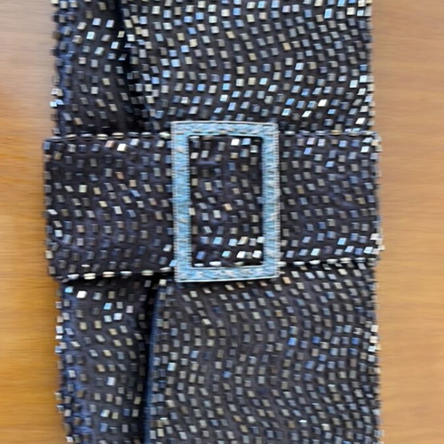 Brown evening clutch bag new, no chain, beaded