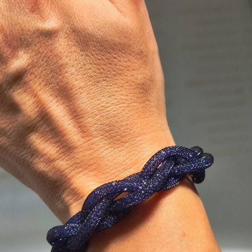 Swarovski Stardust flexible bracelet with blue crystals