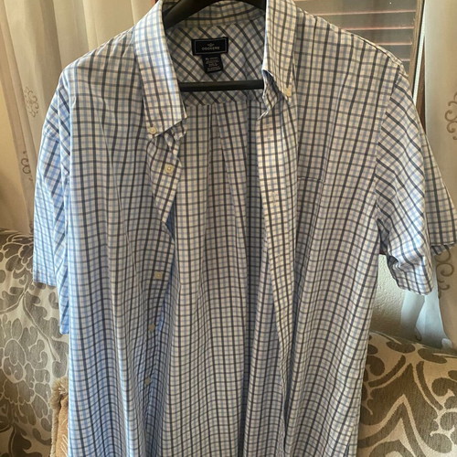 Dockers men's cotton shirt like new, blue ciel check