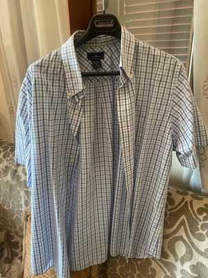 Dockers men's cotton shirt like new, blue ciel check