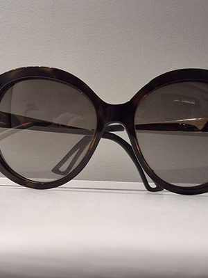 Dior sunglasses used, tortoiseshell brown with gold and rubber