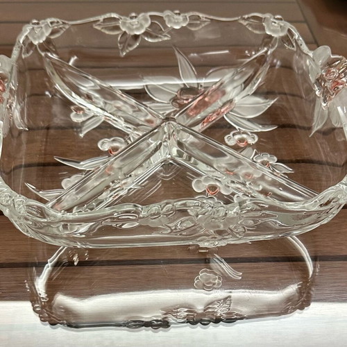 Toska 4-Section Vintage Serving Tray new with embossed flowers