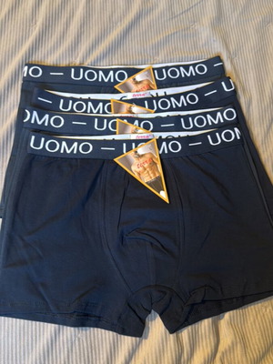 Uomo men's boxers pack of 4, large, blue, new