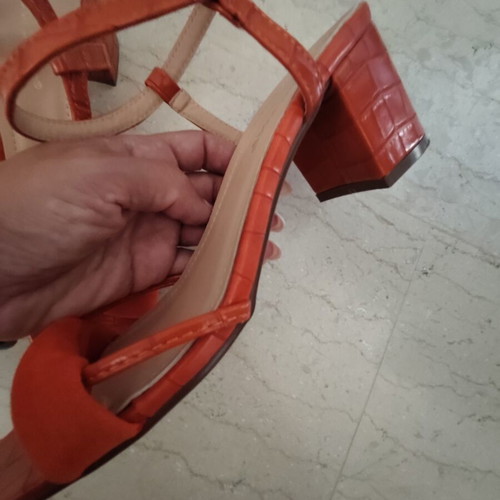 Orange platform sandals, size 38