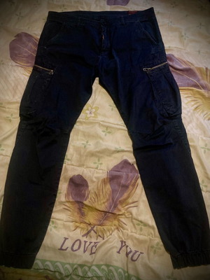 Παντελόνι cargo Cosi Jeans denim μαύρο μεταχειρισμένο