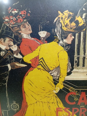 Ρετρό κάδρο με vintage ιταλική αφίσα Caffè Espresso σαν καινούργιο