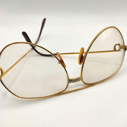 Must De Cartier Gold Santos 22kt Gold Plated glasses used