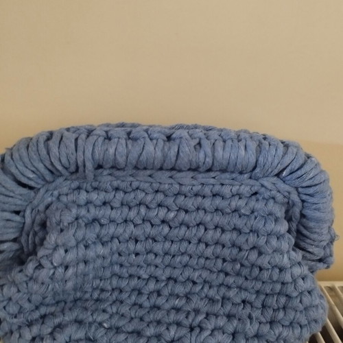 Clutch bag macrame gray-blue 22 cm new