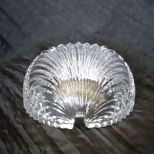 Crystal ashtray shell design like new, decorative bowl 10 cm