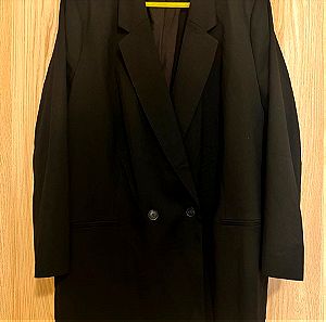 Καινούριο μακρύ αφόρετο μαύρο σταυρωτό σακάκι H&M size XXL