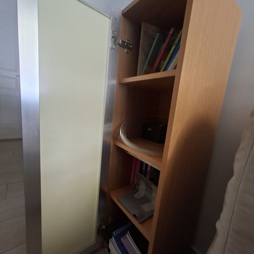 Beech wood shelves set of 2, like new, with glass doors