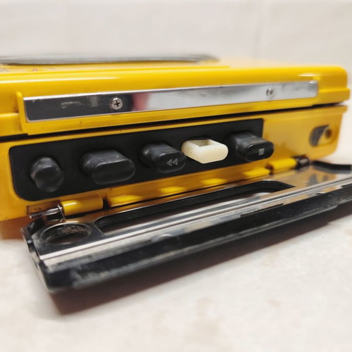 Sony WM-F45 Sports Walkman used, yellow, cassette functional