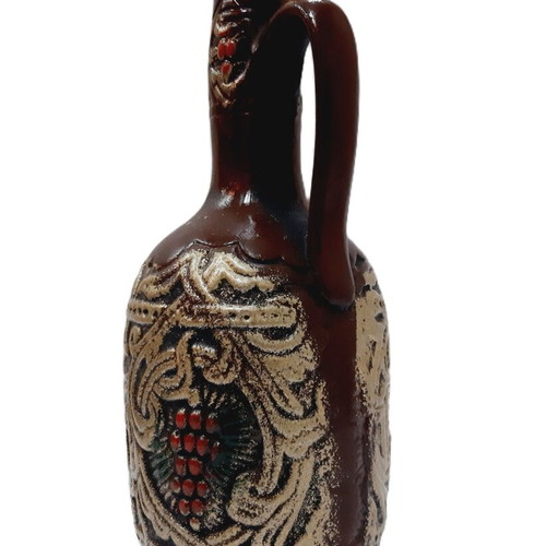 Bulgarian ceramic wine jug like new, richly decorated, 27 cm