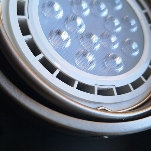 Recessed triple spotlight like new, stainless steel