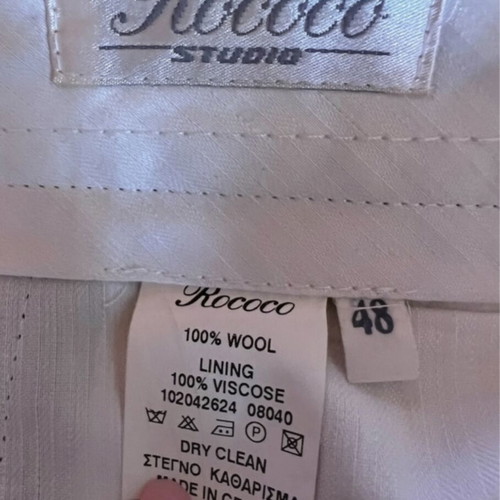 Rococo men's suit like new, brown-gray, size 48, 100% virgin wool