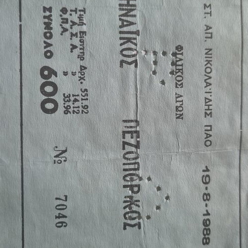 Panathinaikos vs Pezoporikos 1988 Football Ticket like new