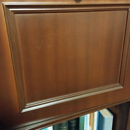 Mahogany bookcase and desk like new with drawers and cabinets