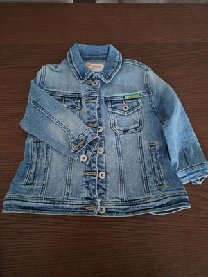 Denim kids jacket for girls like new, blue with embroidery