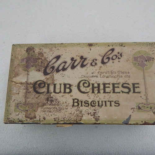 Old metal box used with paper label from England