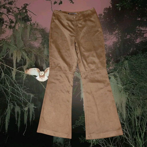 Anna Riska camel faux suede flare trousers like new