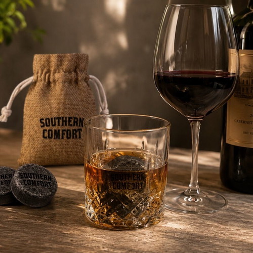 Southern Comfort Whiskey Stones Set with Storage Pouch new