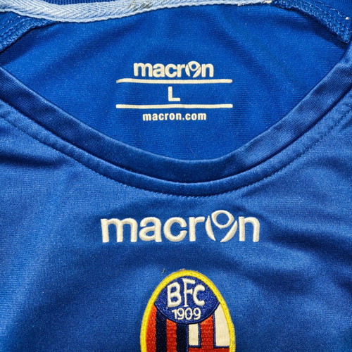 Bologna FC Macron Long-Sleeve Training Shirt used, size L, royal blue