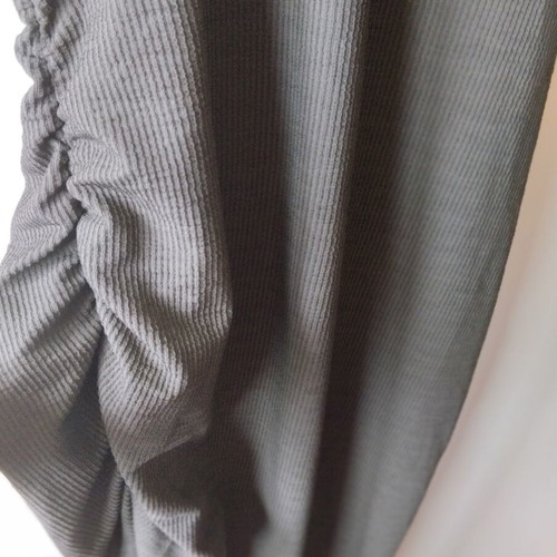 Midi dress Zara like new, size L, khaki textured rib fabric