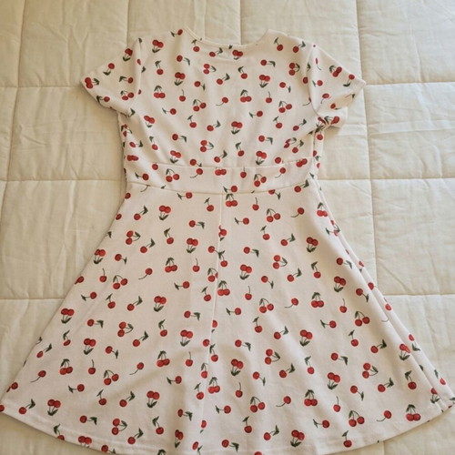 White sun dress with cherries Shein like new