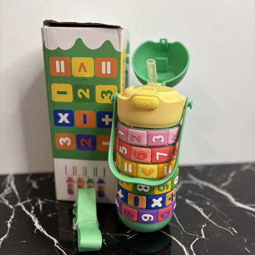 Kids Interactive Number Water Bottle new with rotating rings
