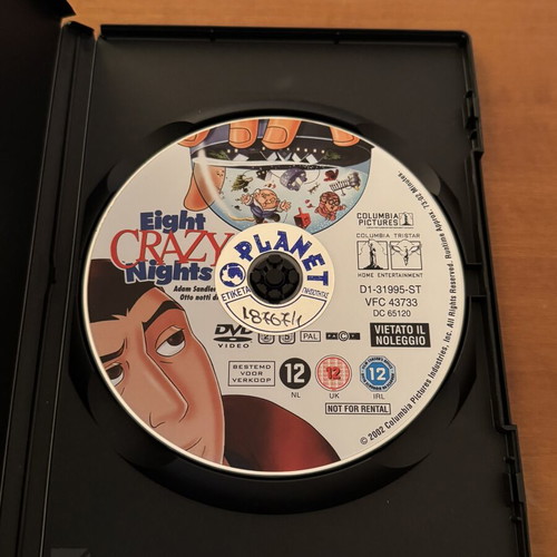 Eight Crazy Nights DVD used, Adam Sandler animated movie with subtitles