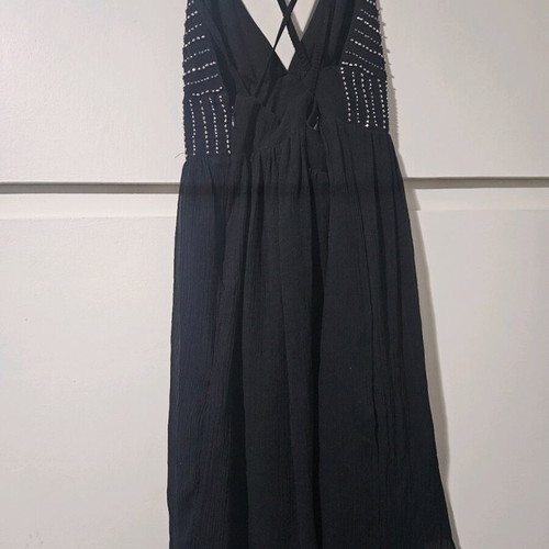black dress with rhinestones zara ZARA WOMAN NWT JEWEL FRINGED MINI DRESS BLACK SIZE: S (REF: 0387/189)