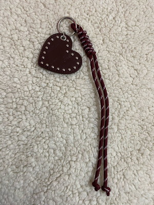 Bordeaux keychain with heart and cord like new