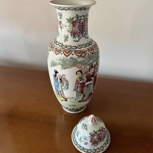Decorative porcelain vase Asian style, new, 41 cm height