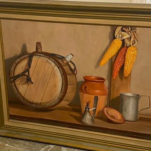 Th. Delis surrealist painting 1977
