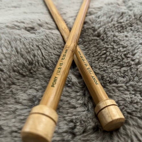 Pony wooden knitting needles used