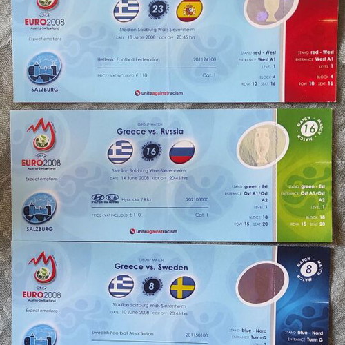 Euro 2008 Greece National Team Tickets like new