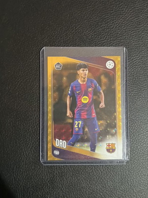 2025-26 Topps Flagship UCC Dro Pedro Fernandez Barcelona Gold Foilfractor 1/1 RC