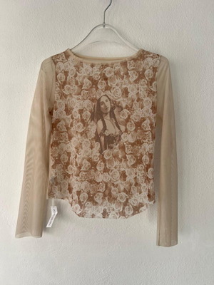 Intimissimi transparent mesh top new, size S, beige