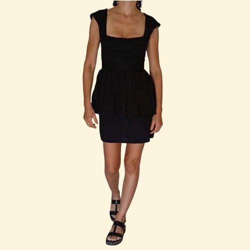 Black ASOS mini dress with square neckline like new, Small