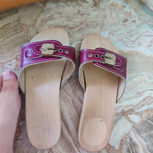 Scholl slippers, red, size 38