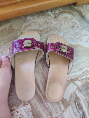 Scholl slippers, red, size 38