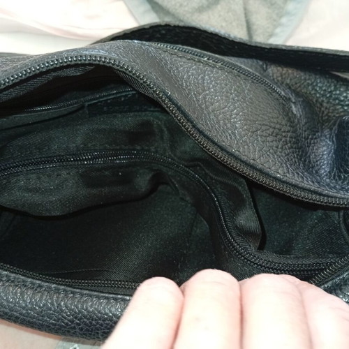 Creole black leather crossbody bag used