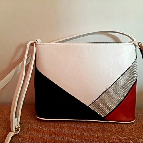 Shoulder bag like new, white multicolor