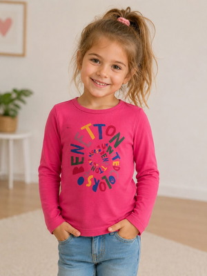 Benetton cardigan for girl 4–5 years used, pink cotton