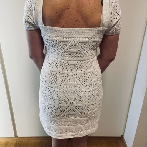 Zara white knitted mini dress like new with square neckline